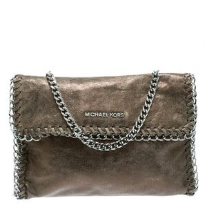 Vintage Michael Kors Metallic Beige Shoulder Bag with Chain